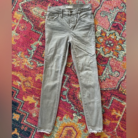 Madewell | Women's Gray High Riser Skinny Jeans, slightly distressed, size 26 - Picture 12 of 16